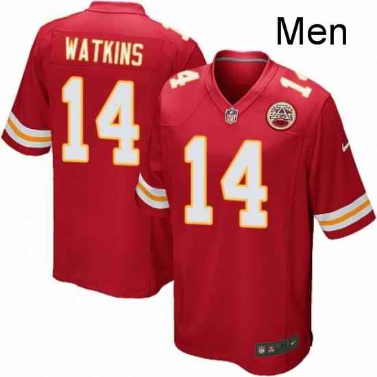 Men Nike Kansas City Chiefs 14 Sammy Watkins Game Red Team Color NFL Jersey